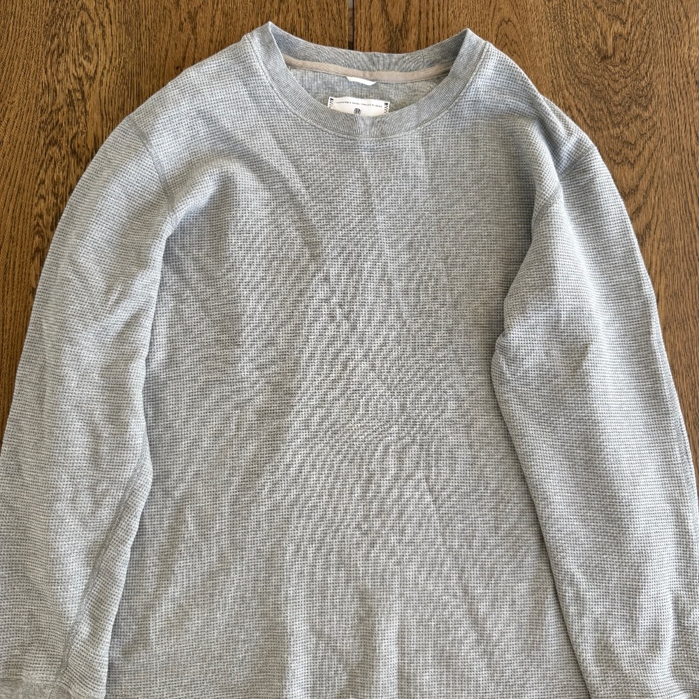 Reigning Champ Waffle Knit Long-Sleeve T-Shirt Grey M